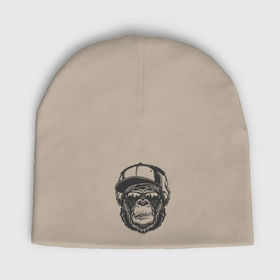Мужская шапка демисезонная с принтом Крутая обезьяна в Курске,  |  | Тематика изображения на принте: 