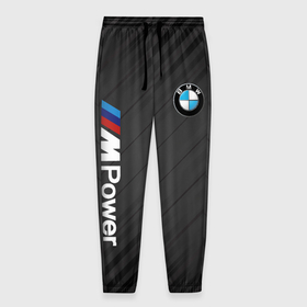 Мужские брюки 3D с принтом BMW power m в Кировске, 100% полиэстер | манжеты по низу, эластичный пояс регулируется шнурком, по бокам два кармана без застежек, внутренняя часть кармана из мелкой сетки | 