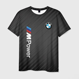 Мужская футболка 3D с принтом BMW power m в Курске, 100% полиэфир | прямой крой, круглый вырез горловины, длина до линии бедер | 