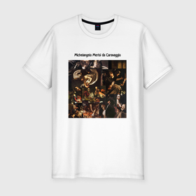 Мужская футболка хлопок Slim с принтом Реализм Микеланджело в Петрозаводске, 92% хлопок, 8% лайкра | приталенный силуэт, круглый вырез ворота, длина до линии бедра, короткий рукав | 