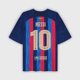Мужская футболка oversize 3D с принтом Лионель Месси Барселона форма 22 23 домашняя в Петрозаводске,  |  | 