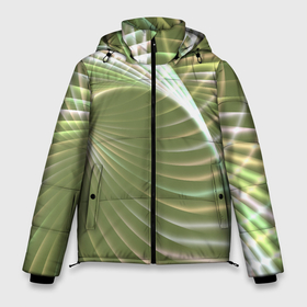 Мужская зимняя куртка 3D с принтом Абстрактные неоновые светящиеся зелено желтые спиральные линии в Белгороде, верх — 100% полиэстер; подкладка — 100% полиэстер; утеплитель — 100% полиэстер | длина ниже бедра, свободный силуэт Оверсайз. Есть воротник-стойка, отстегивающийся капюшон и ветрозащитная планка. 

Боковые карманы с листочкой на кнопках и внутренний карман на молнии. | 