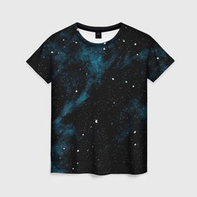 Женская футболка 3D с принтом Мрачная галактика в Петрозаводске, 100% полиэфир ( синтетическое хлопкоподобное полотно) | прямой крой, круглый вырез горловины, длина до линии бедер | 