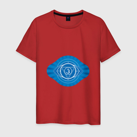 Мужская футболка хлопок с принтом Аджна чакра   символ йоги и аюрведы в Петрозаводске, 100% хлопок | прямой крой, круглый вырез горловины, длина до линии бедер, слегка спущенное плечо. | 