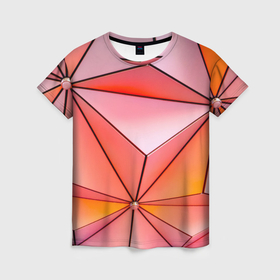 Женская футболка 3D с принтом Розовый обман зрения , 100% полиэфир ( синтетическое хлопкоподобное полотно) | прямой крой, круглый вырез горловины, длина до линии бедер | 