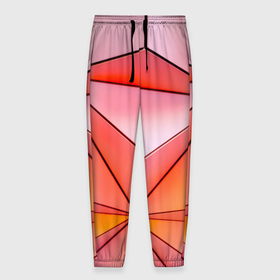 Мужские брюки 3D с принтом Розовый обман зрения в Санкт-Петербурге, 100% полиэстер | манжеты по низу, эластичный пояс регулируется шнурком, по бокам два кармана без застежек, внутренняя часть кармана из мелкой сетки | 