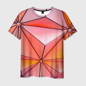 Мужская футболка 3D с принтом Розовый обман зрения в Санкт-Петербурге, 100% полиэфир | прямой крой, круглый вырез горловины, длина до линии бедер | 