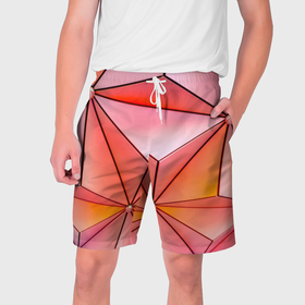 Мужские шорты 3D с принтом Розовый обман зрения в Тюмени,  полиэстер 100% | прямой крой, два кармана без застежек по бокам. Мягкая трикотажная резинка на поясе, внутри которой широкие завязки. Длина чуть выше колен | 
