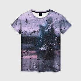 Женская футболка 3D с принтом Пурпурный туман , 100% полиэфир ( синтетическое хлопкоподобное полотно) | прямой крой, круглый вырез горловины, длина до линии бедер | Тематика изображения на принте: 