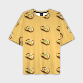Мужская футболка oversize 3D с принтом Бутерброд в Курске,  |  | 
