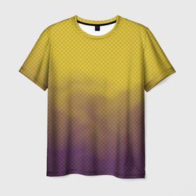 Мужская футболка 3D с принтом Желто фиолетовый дым   Хуф и Ся в Кировске, 100% полиэфир | прямой крой, круглый вырез горловины, длина до линии бедер | Тематика изображения на принте: 