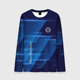 Мужской лонгслив 3D с принтом Mercedes Benz sign в Ухте, 100% полиэстер | длинные рукава, круглый вырез горловины, полуприлегающий силуэт | Тематика изображения на принте: 