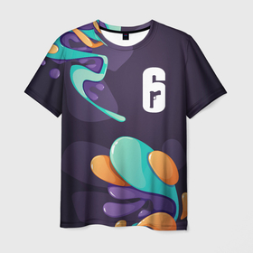 Мужская футболка 3D с принтом Rainbow Six graffity splash в Кировске, 100% полиэфир | прямой крой, круглый вырез горловины, длина до линии бедер | Тематика изображения на принте: 