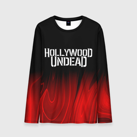 Мужской лонгслив 3D с принтом Hollywood Undead red plasma в Санкт-Петербурге, 100% полиэстер | длинные рукава, круглый вырез горловины, полуприлегающий силуэт | 