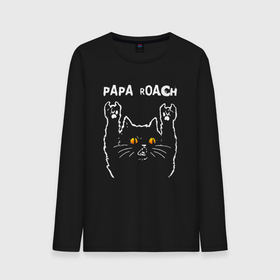 Мужской лонгслив хлопок с принтом Papa Roach rock cat в Тюмени, 100% хлопок |  | 