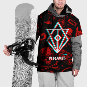 Накидка на куртку 3D с принтом In Flames rock glitch , 100% полиэстер |  | Тематика изображения на принте: 