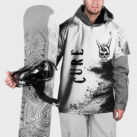 Накидка на куртку 3D с принтом The Cure и рок символ на светлом фоне в Кировске, 100% полиэстер |  | Тематика изображения на принте: 