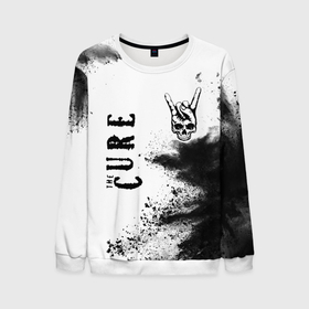 Мужской свитшот 3D с принтом The Cure и рок символ на светлом фоне в Петрозаводске, 100% полиэстер с мягким внутренним слоем | круглый вырез горловины, мягкая резинка на манжетах и поясе, свободная посадка по фигуре | 