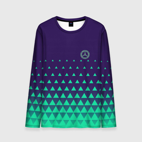 Мужской лонгслив 3D с принтом Mercedes Benz sign в Ухте, 100% полиэстер | длинные рукава, круглый вырез горловины, полуприлегающий силуэт | Тематика изображения на принте: 