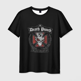Мужская футболка 3D с принтом Five Finger Death Punch legionary в Санкт-Петербурге, 100% полиэфир | прямой крой, круглый вырез горловины, длина до линии бедер | Тематика изображения на принте: 