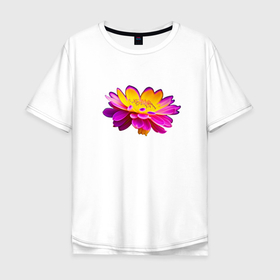 Мужская футболка хлопок Oversize с принтом Космический красивый цветок , 100% хлопок | свободный крой, круглый ворот, “спинка” длиннее передней части | Тематика изображения на принте: 