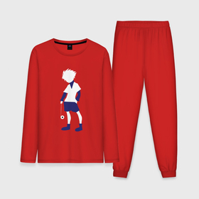 Мужская пижама с лонгсливом хлопок с принтом Киллуа Золдик  с лого на спине в Кировске,  |  | 