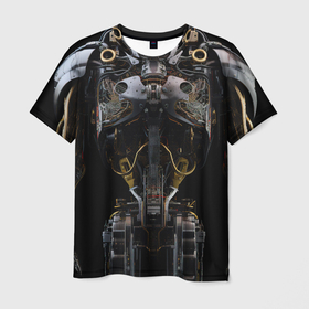 Мужская футболка 3D с принтом Тело  киберпанк в Кировске, 100% полиэфир | прямой крой, круглый вырез горловины, длина до линии бедер | 