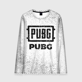 Мужской лонгслив 3D с принтом PUBG с потертостями на светлом фоне в городе Новоалтайск, 100% полиэстер | длинные рукава, круглый вырез горловины, полуприлегающий силуэт | 