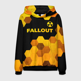 Мужская толстовка 3D с принтом Fallout   gold gradient: символ сверху в городе Новоалтайск, 100% полиэстер | двухслойный капюшон со шнурком для регулировки, мягкие манжеты на рукавах и по низу толстовки, спереди карман-кенгуру с мягким внутренним слоем. | 