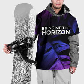 Накидка на куртку 3D с принтом Bring Me the Horizon neon monstera в Белгороде, 100% полиэстер |  | 
