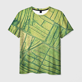 Мужская футболка 3D с принтом Травяной лабиринт в Тюмени, 100% полиэфир | прямой крой, круглый вырез горловины, длина до линии бедер | 