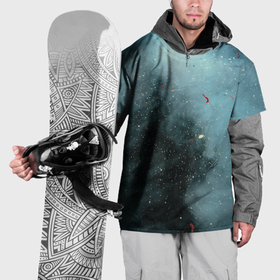 Накидка на куртку 3D с принтом Синий дым и остатки красок в Белгороде, 100% полиэстер |  | Тематика изображения на принте: 