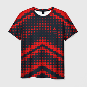 Мужская футболка 3D с принтом Mitsubishi sign в Тюмени, 100% полиэфир | прямой крой, круглый вырез горловины, длина до линии бедер | Тематика изображения на принте: 