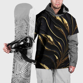 Накидка на куртку 3D с принтом Золотой орнамент на черном в Кировске, 100% полиэстер |  | Тематика изображения на принте: 