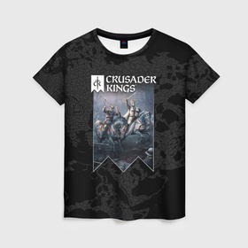 Женская футболка 3D с принтом Crusader Kings с картой в Кировске, 100% полиэфир ( синтетическое хлопкоподобное полотно) | прямой крой, круглый вырез горловины, длина до линии бедер | 