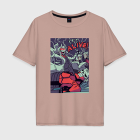 Мужская футболка хлопок Oversize с принтом Its alive   Helltaker в Курске, 100% хлопок | свободный крой, круглый ворот, “спинка” длиннее передней части | 