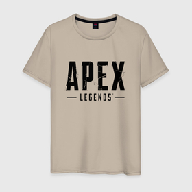 Мужская футболка хлопок с принтом Apex Legends логотип в Тюмени, 100% хлопок | прямой крой, круглый вырез горловины, длина до линии бедер, слегка спущенное плечо. | Тематика изображения на принте: 