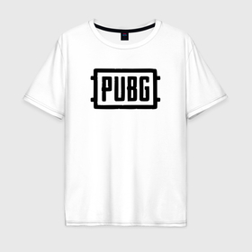 Мужская футболка хлопок Oversize с принтом Логотип Pubg , 100% хлопок | свободный крой, круглый ворот, “спинка” длиннее передней части | Тематика изображения на принте: 