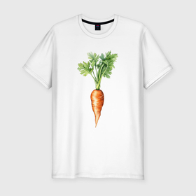 Мужская футболка хлопок Slim с принтом Морковка   лучший подарок. , 92% хлопок, 8% лайкра | приталенный силуэт, круглый вырез ворота, длина до линии бедра, короткий рукав | 