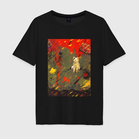 Мужская футболка хлопок Oversize с принтом Янка Дягилева Ангедония в Курске, 100% хлопок | свободный крой, круглый ворот, “спинка” длиннее передней части | 