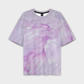 Мужская футболка oversize 3D с принтом Розовые облачные краски в Петрозаводске,  |  | 