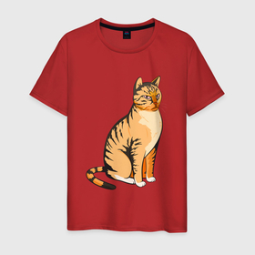 Мужская футболка хлопок с принтом Очень сердитый кот в Кировске, 100% хлопок | прямой крой, круглый вырез горловины, длина до линии бедер, слегка спущенное плечо. | Тематика изображения на принте: 