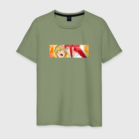 Мужская футболка хлопок с принтом Денджи и Макима в Санкт-Петербурге, 100% хлопок | прямой крой, круглый вырез горловины, длина до линии бедер, слегка спущенное плечо. | 