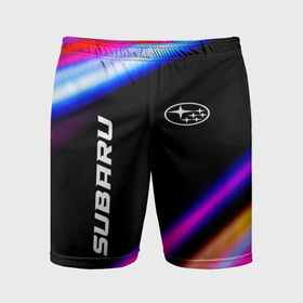 Мужские шорты спортивные с принтом Subaru speed lights ,  |  | 