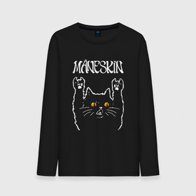 Мужской лонгслив хлопок с принтом Maneskin rock cat в Курске, 100% хлопок |  | Тематика изображения на принте: 