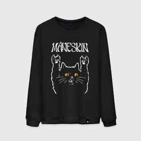 Мужской свитшот хлопок с принтом Maneskin rock cat в Курске, 100% хлопок |  | 