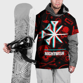 Накидка на куртку 3D с принтом Nightwish rock glitch , 100% полиэстер |  | 