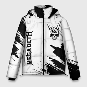 Мужская зимняя куртка 3D с принтом Megadeth и рок символ на светлом фоне в Екатеринбурге, верх — 100% полиэстер; подкладка — 100% полиэстер; утеплитель — 100% полиэстер | длина ниже бедра, свободный силуэт Оверсайз. Есть воротник-стойка, отстегивающийся капюшон и ветрозащитная планка. 

Боковые карманы с листочкой на кнопках и внутренний карман на молнии. | 