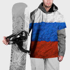 Накидка на куртку 3D с принтом Флаг Российской Федерации из цветов , 100% полиэстер |  | 