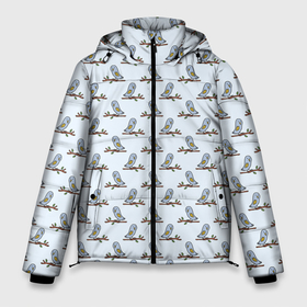 Мужская зимняя куртка 3D с принтом Совушки на ветках в Новосибирске, верх — 100% полиэстер; подкладка — 100% полиэстер; утеплитель — 100% полиэстер | длина ниже бедра, свободный силуэт Оверсайз. Есть воротник-стойка, отстегивающийся капюшон и ветрозащитная планка. 

Боковые карманы с листочкой на кнопках и внутренний карман на молнии. | 